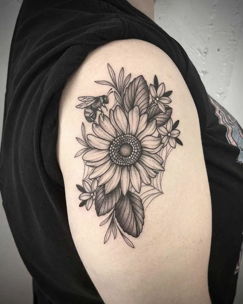 sunflower-bumble-bee-tattoo-3