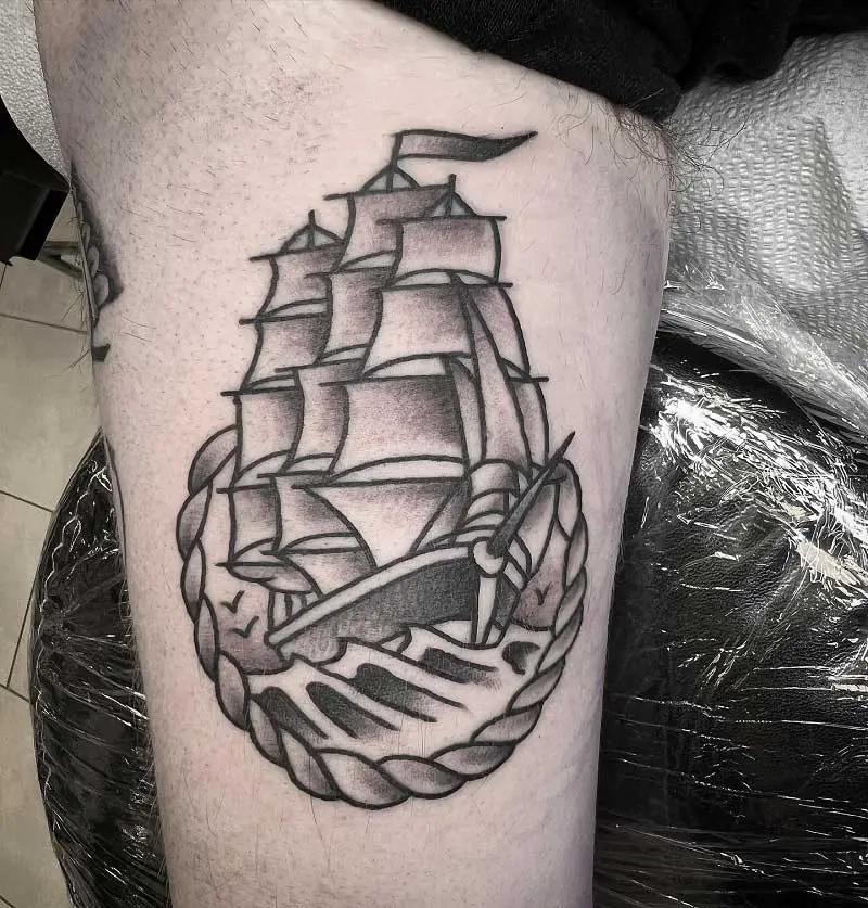 Top 30 Ship Tattoos For Men  Lazy Penguins