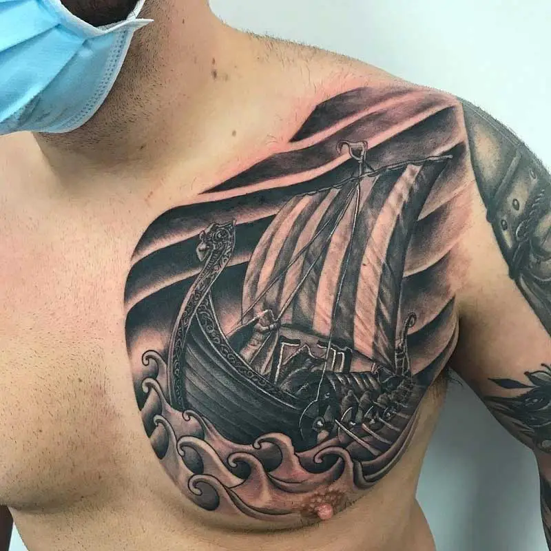 Tattoo uploaded by Christelle Damien  Viking ship  Tattoodo