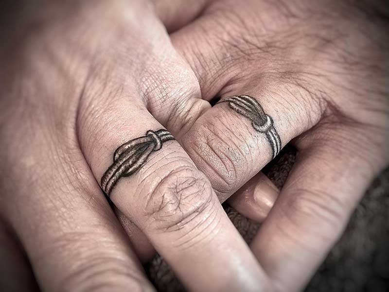 18 Wedding Ring Tattoos For Couples That Convey Their Love