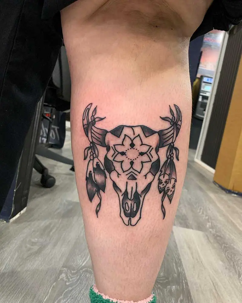 western-bull-skull-tattoo-3
