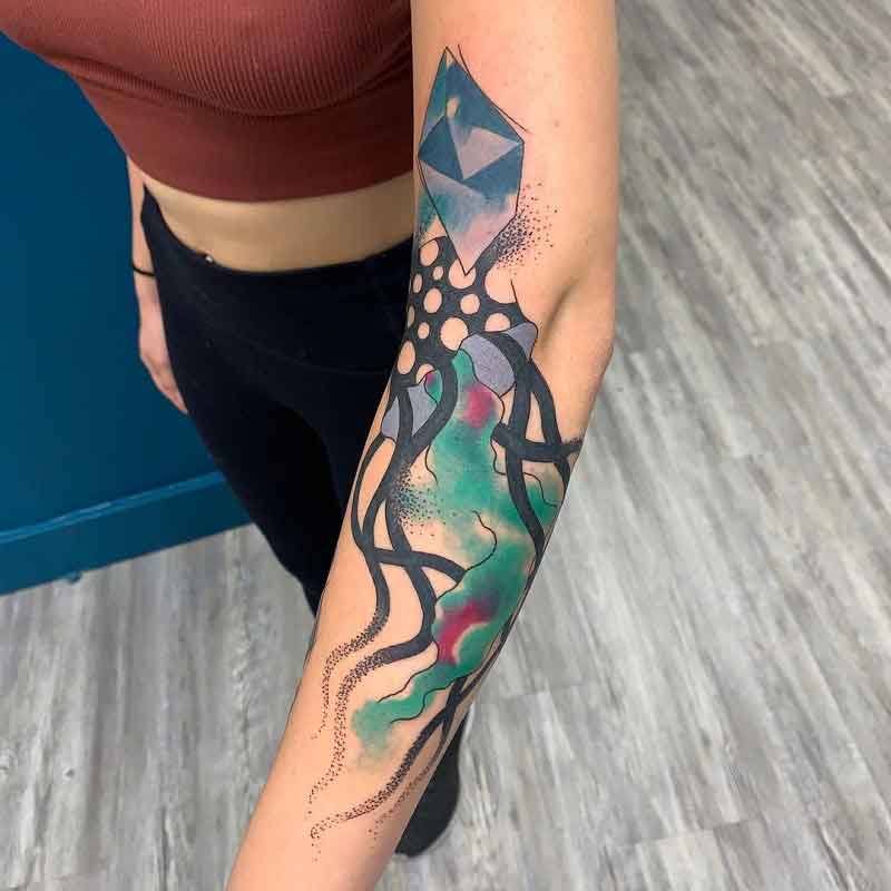 Abstract Jellyfish Tattoo 2