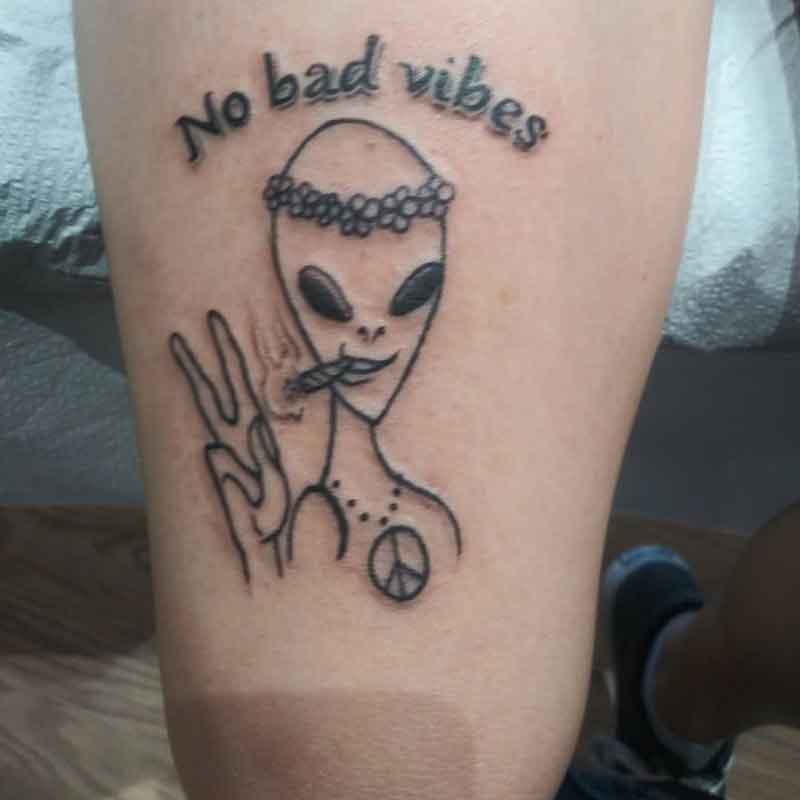 Alien Peace Tattoo 2