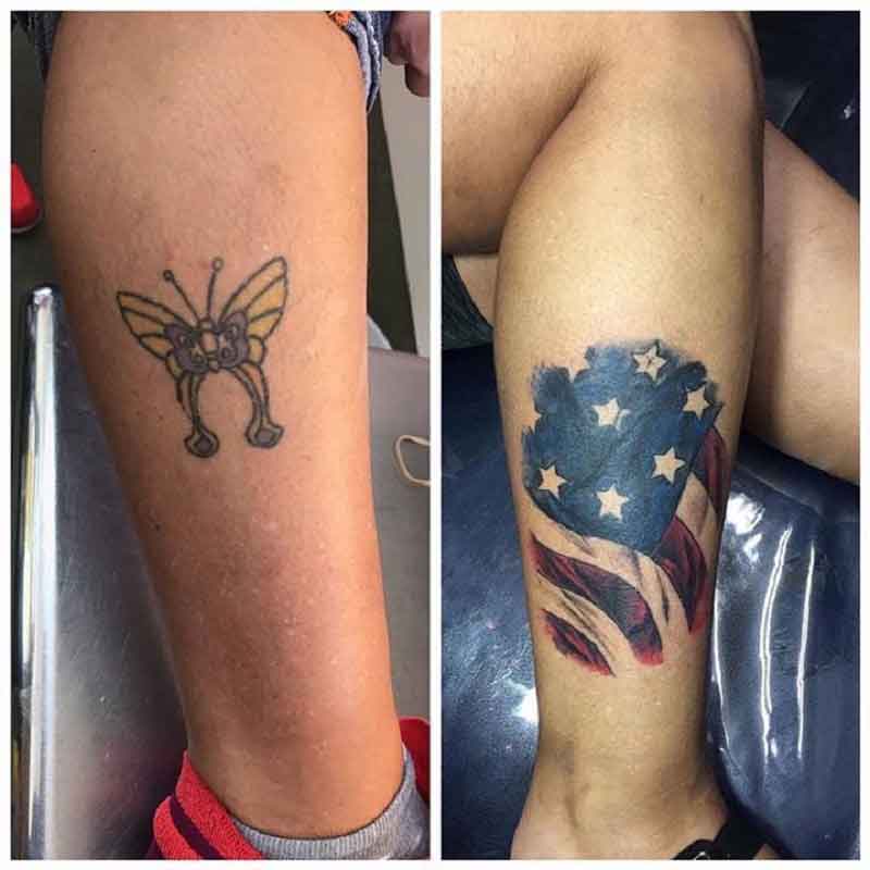 American Flag Cover Up Tattoo 2