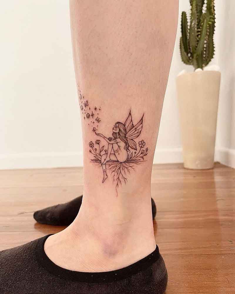 Ankle Fairy Tattoo 1