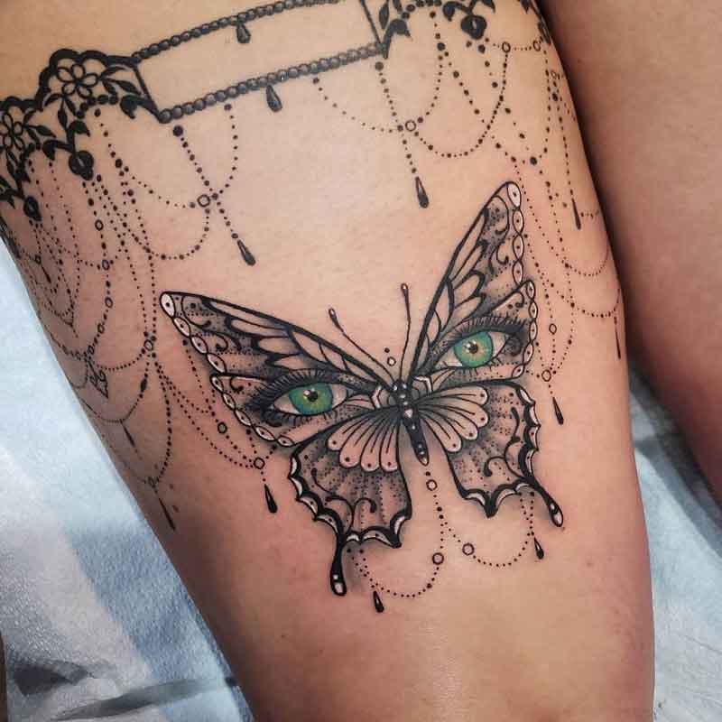 Butterfly Garter Belt Tattoo 1