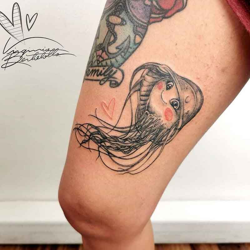 Cartoon Jellyfish Tattoo 2