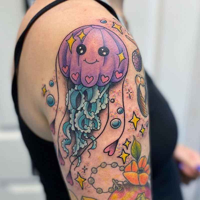 Cartoon Jellyfish Tattoo 3