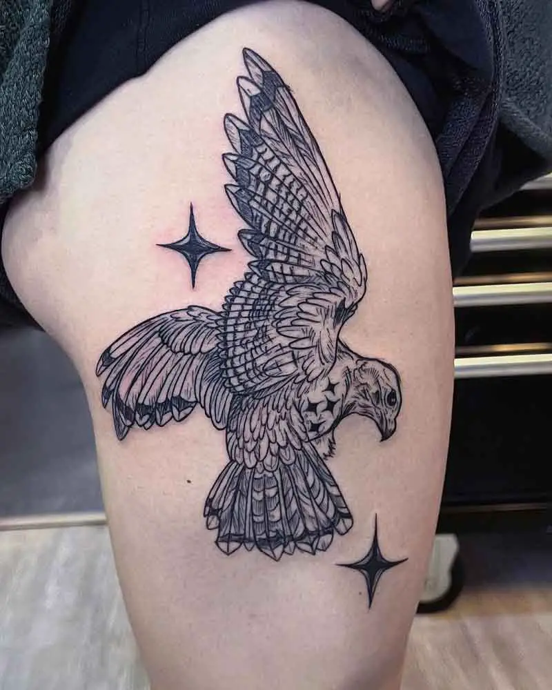 Diving Hawk Tattoo 1