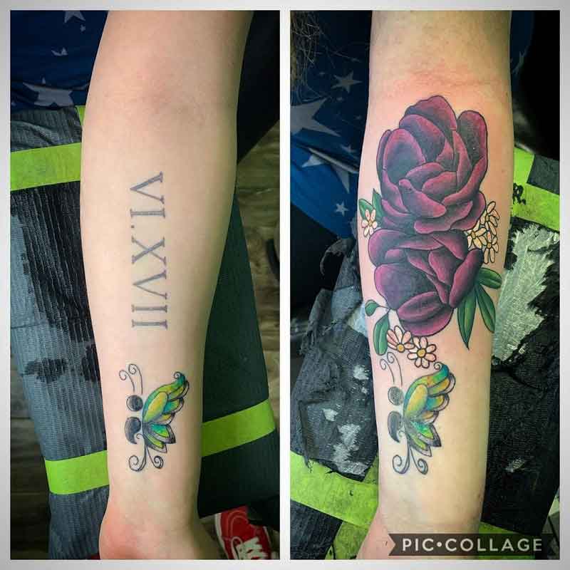Floral Cover Up Tattoo 3