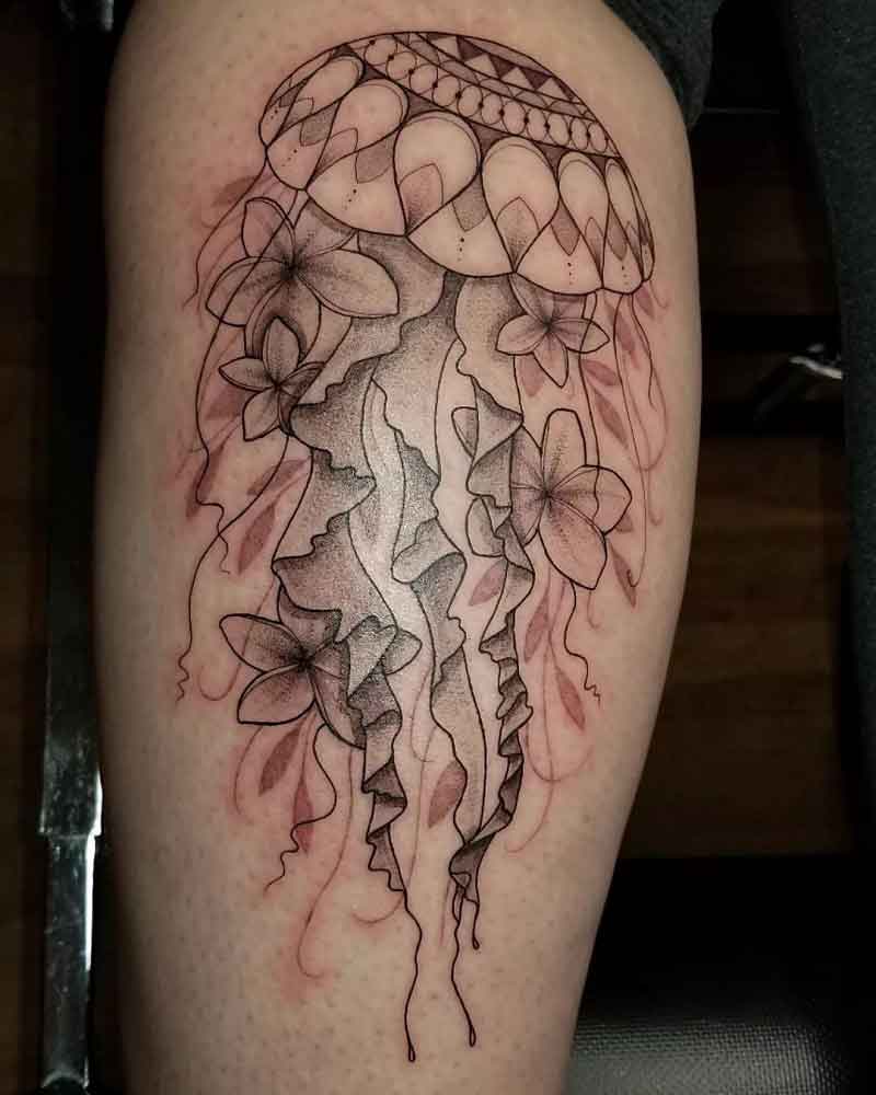 Floral Jellyfish Tattoo 1