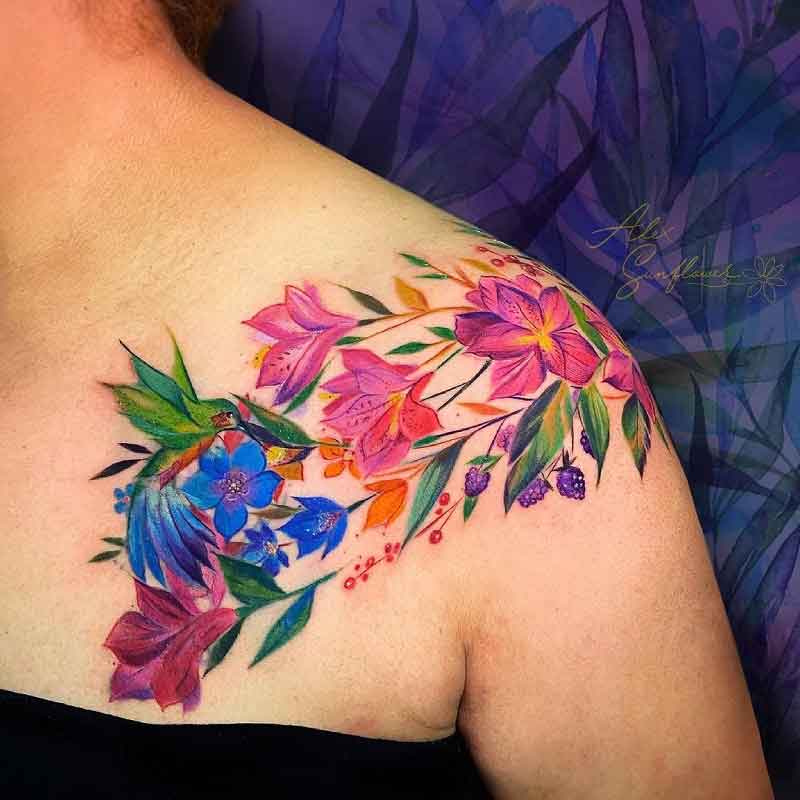 Flower Cover Up Tattoo 2