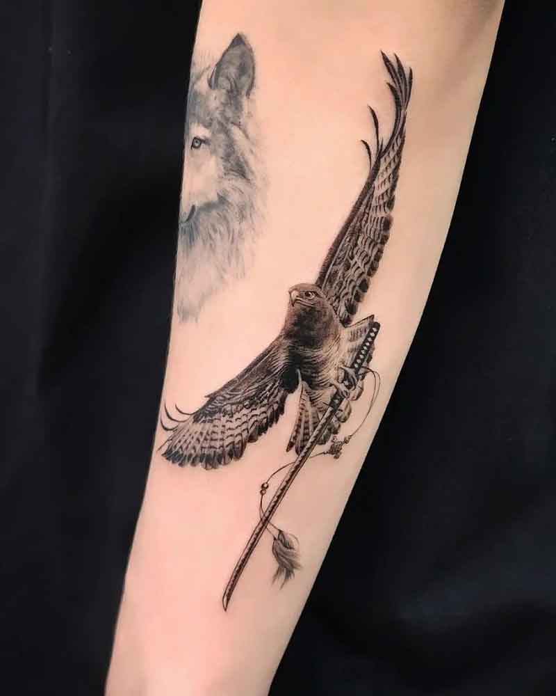 Flying Hawk Tattoo 3