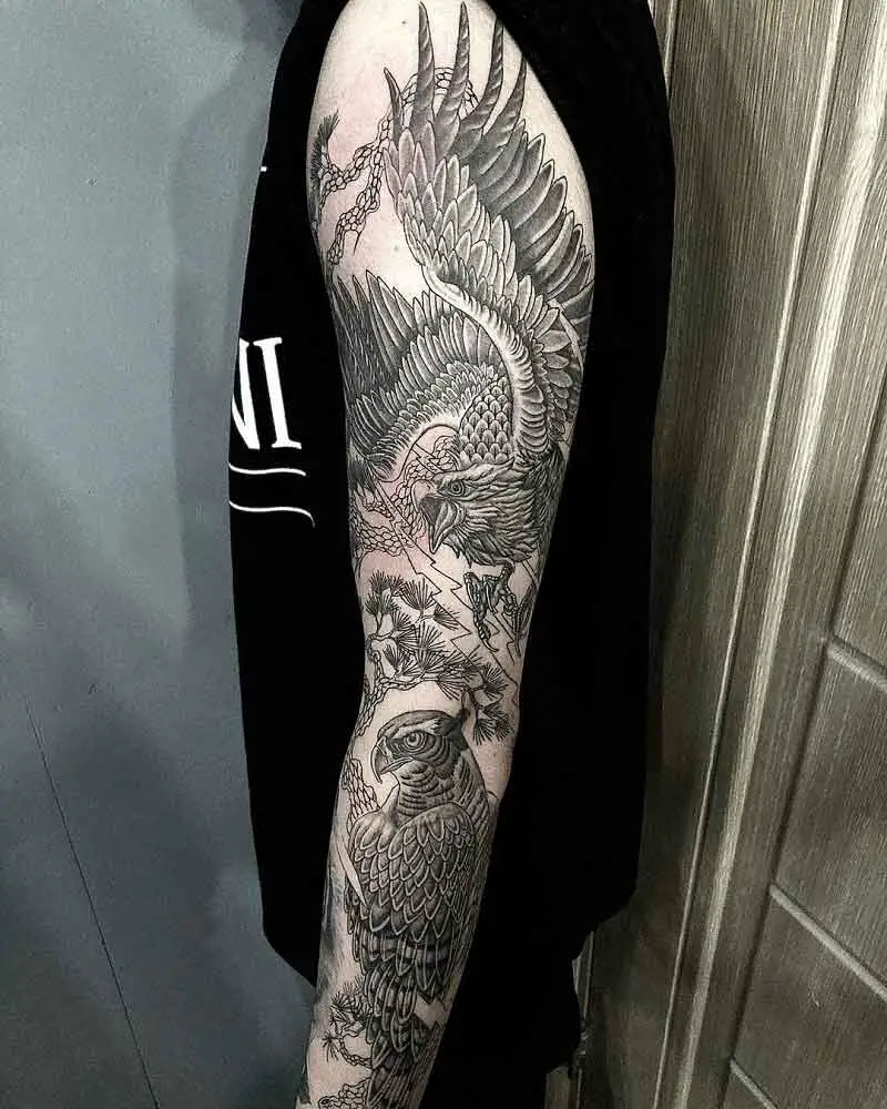 Forearm Hawk Tattoo 2