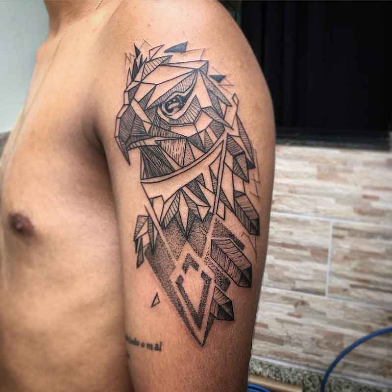 Geometric Hawk Tattoo 2