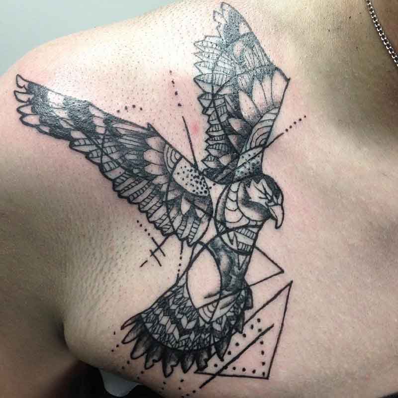 Geometric Hawk Tattoo 3