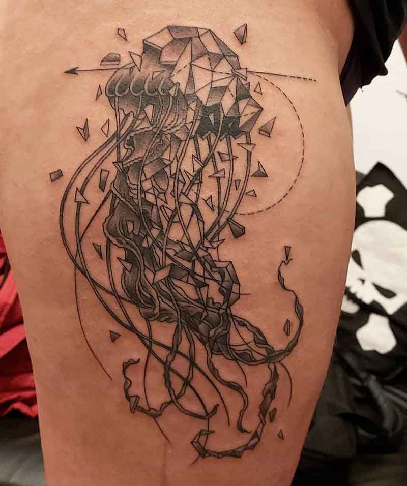 Geometric Jellyfish Tattoo 1