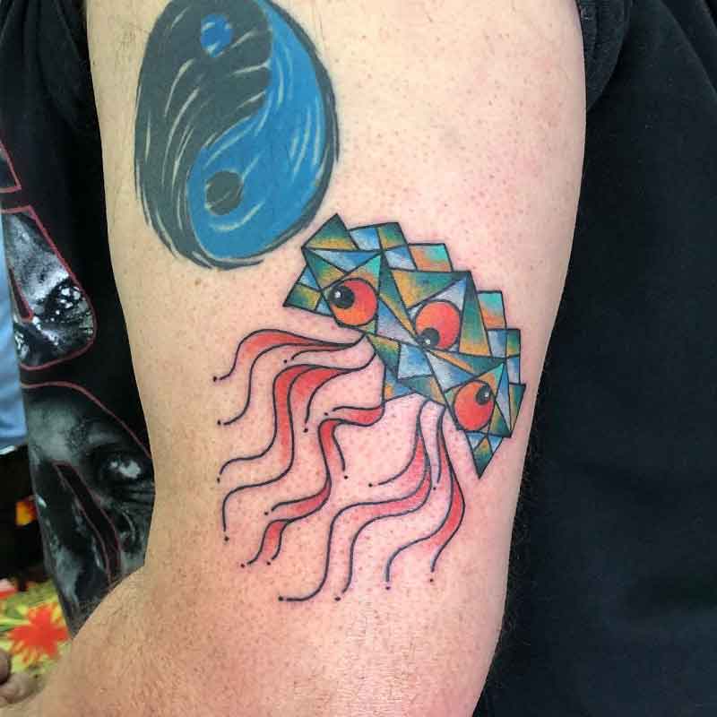 Geometric Jellyfish Tattoo 2