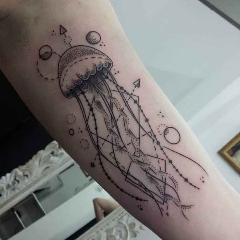 Geometric Jellyfish Tattoo 3