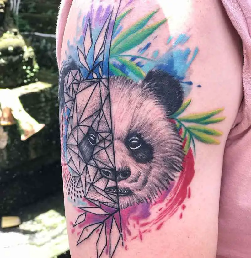 Geometric Panda Tattoo 2