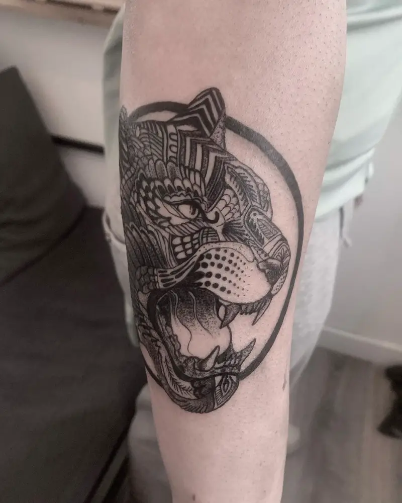 Geometric Panther Tattoo 2