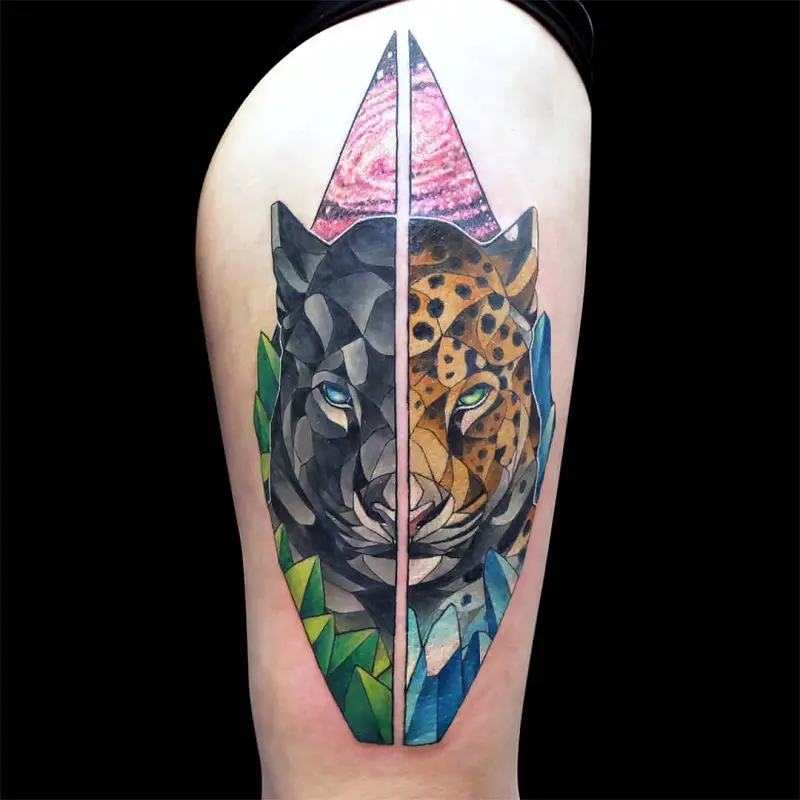 Geometric Panther Tattoo 3