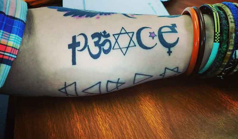 Geometric Peace Tattoo 1