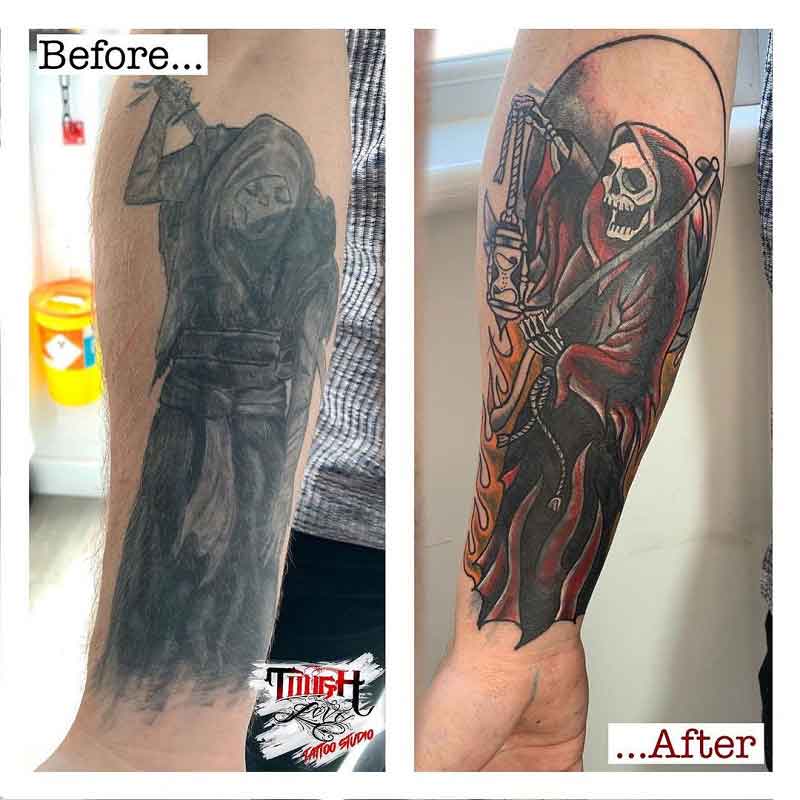 Grim Reaper Cover Up Tattoo 1