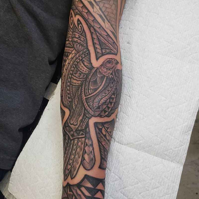 hawk sleeve tattoo