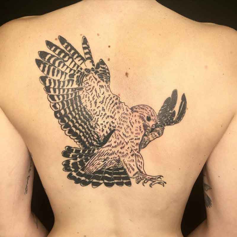 Hawk Back Tattoo 1