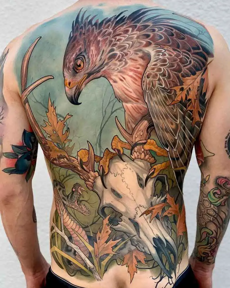 Hawk Back Tattoo 2