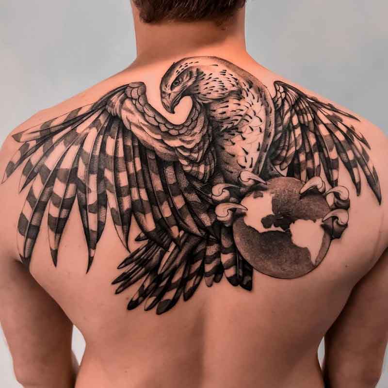 Hawk Back Tattoo 3