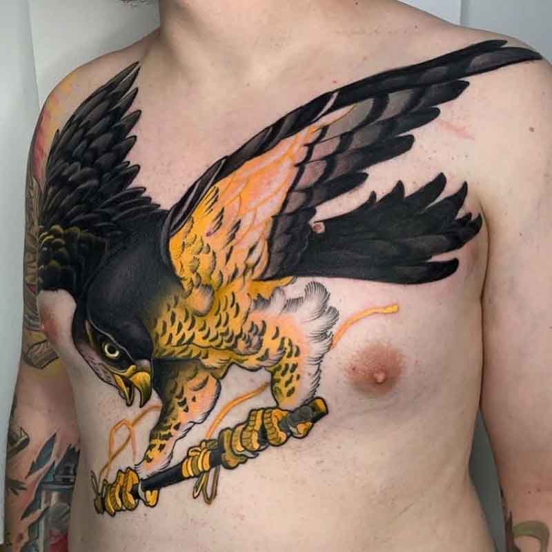Hawk Chest Tattoo 2