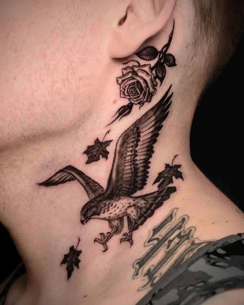 Hawk Throat Tattoo 3