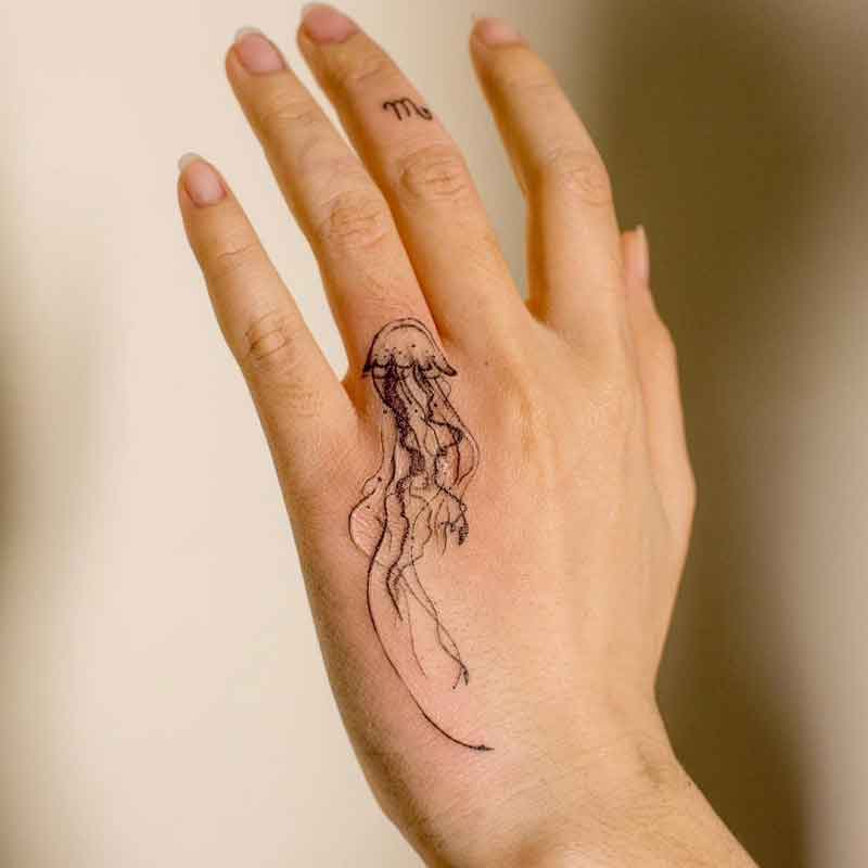 Jellyfish Finger Tattoo 1