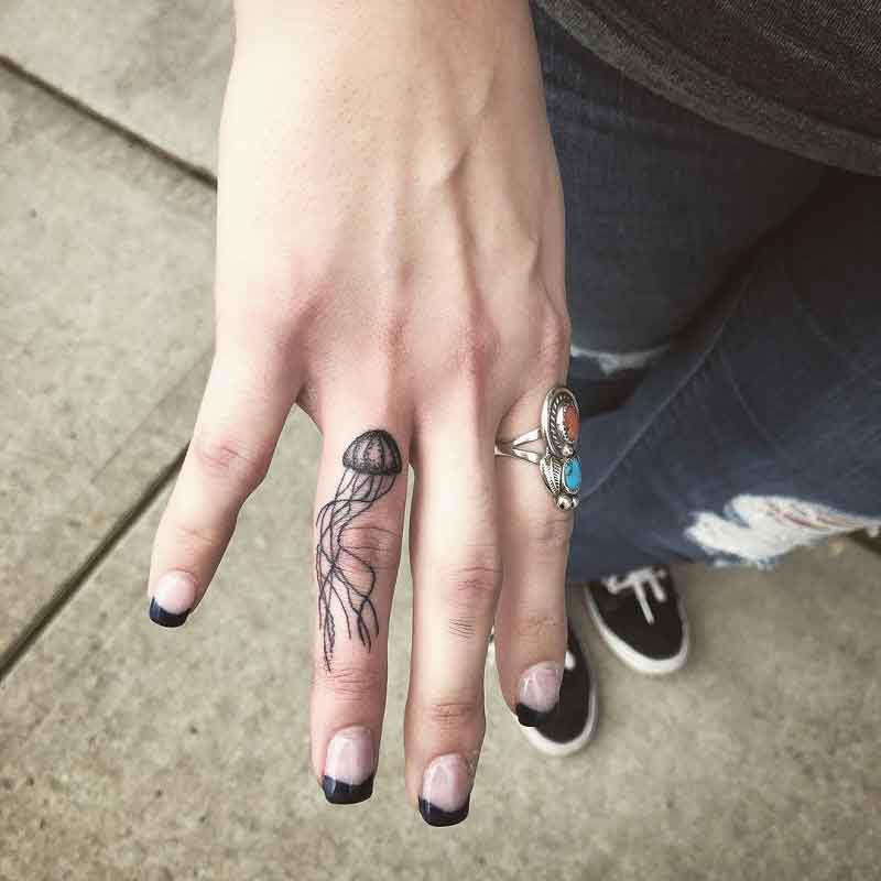Jellyfish Finger Tattoo 3
