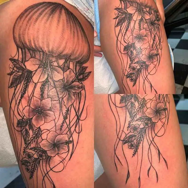 Jellyfish Flower Tattoo 2