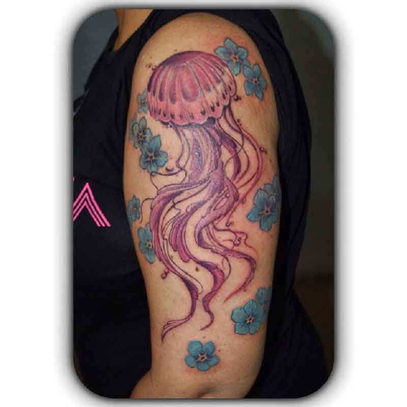 Jellyfish Flower Tattoo 3