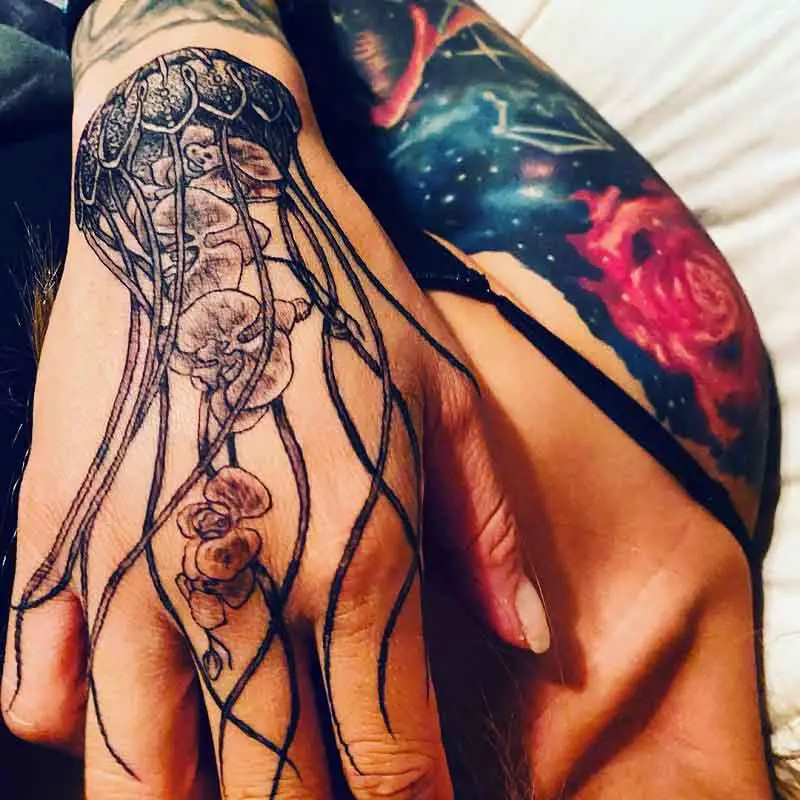 Jellyfish Hand Tattoo 1