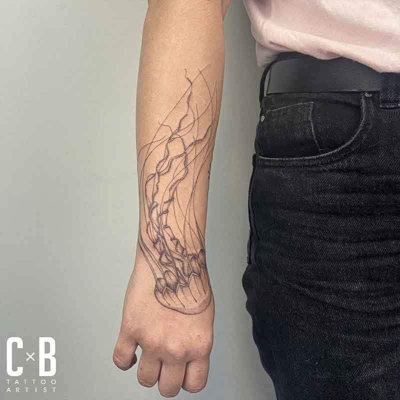 Jellyfish Hand Tattoo 3