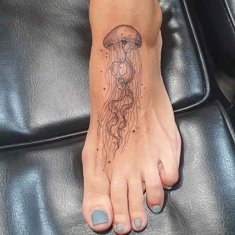 Jellyfish Leg Tattoo 2