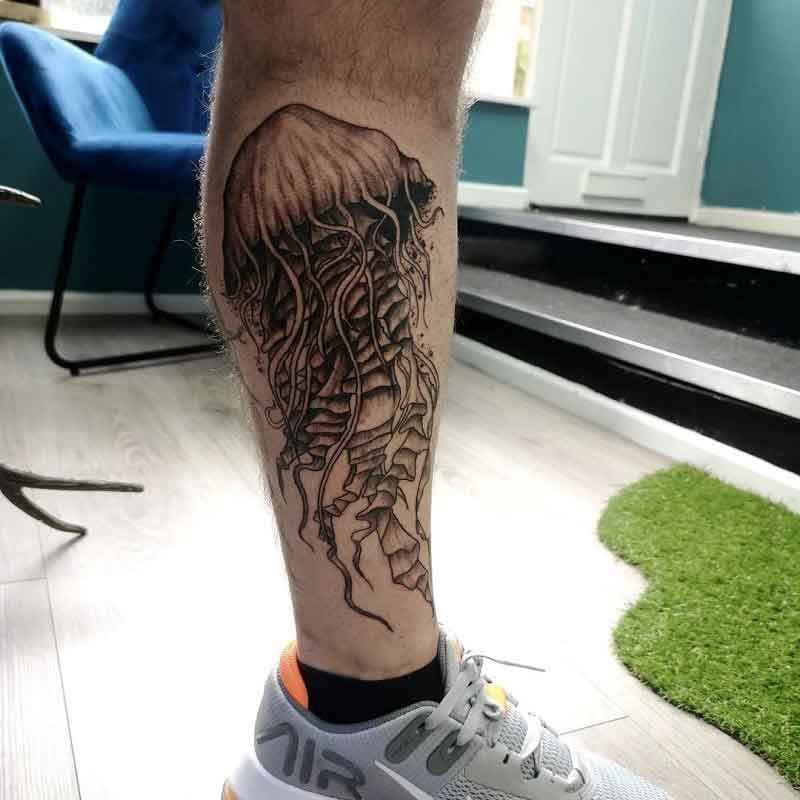 Jellyfish Leg Tattoo 3