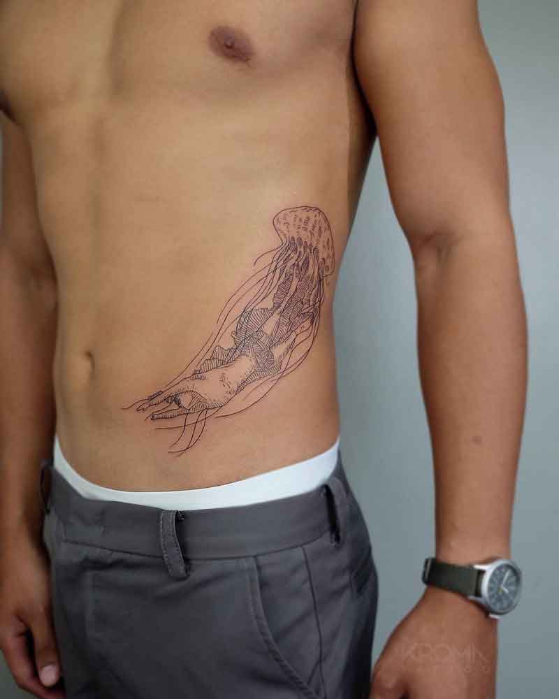 Jellyfish Side Tattoo 2
