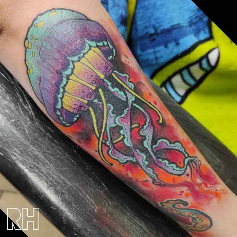 Jellyfish Sleeve Tattoo 1
