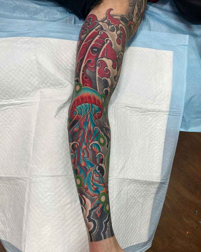 Jellyfish Sleeve Tattoo 2