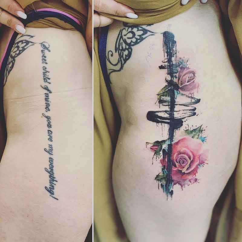 Lettering Cover Up Tattoo 3