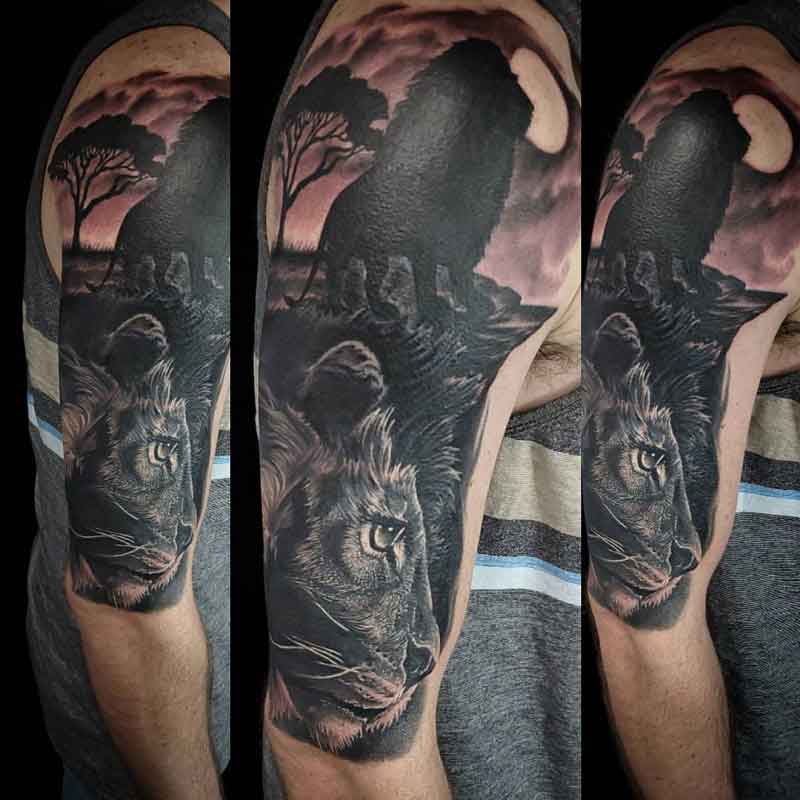 Lion Cover Up Tattoo 1
