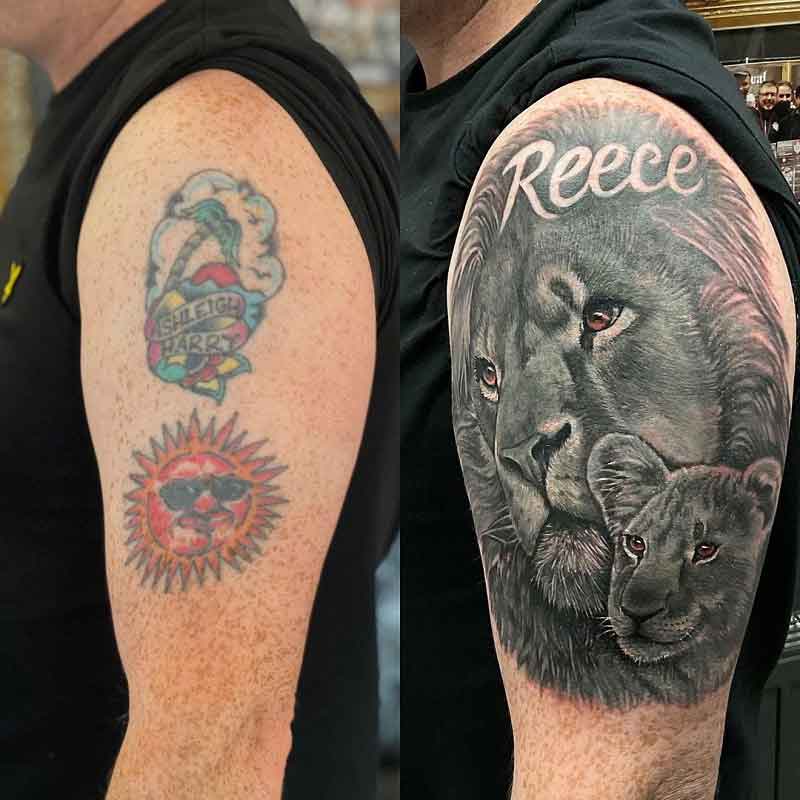 Lion Cover Up Tattoo 2
