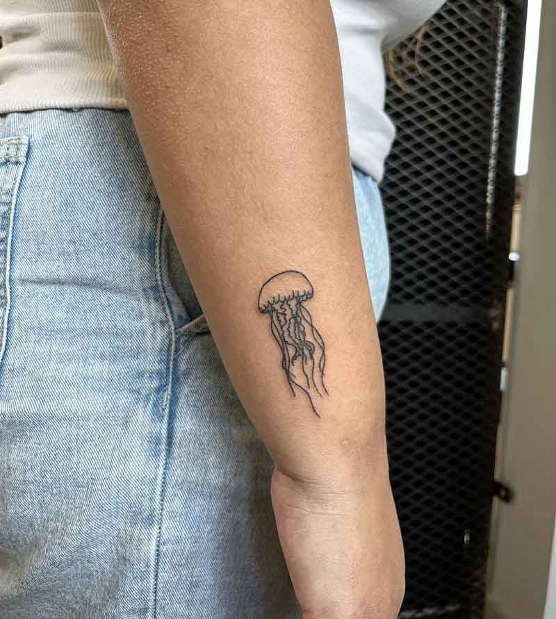 Minimalist Jellyfish Tattoo 2