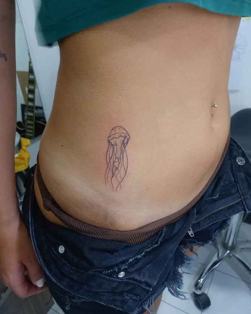 Minimalist Jellyfish Tattoo 3
